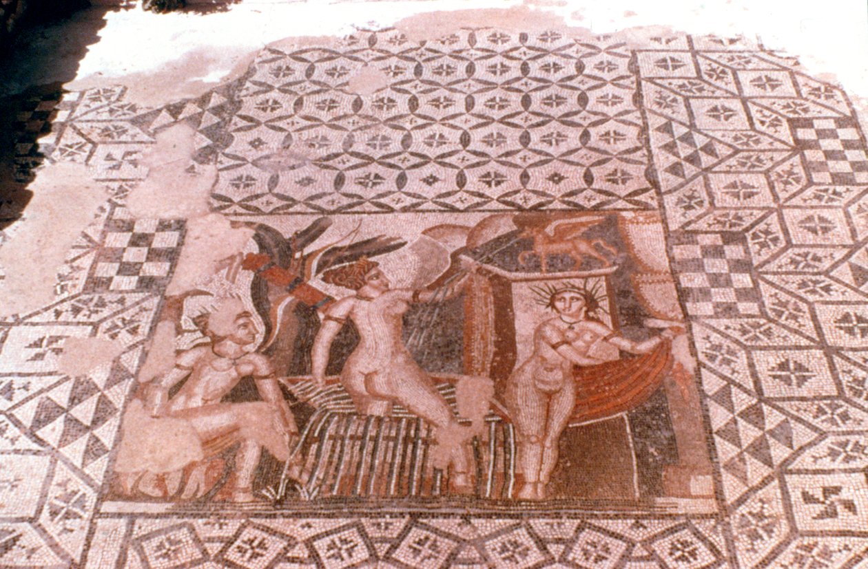Nymfit, roomalainen mosaiikki, Volubilis, Marokko tekijältä Unbekannt