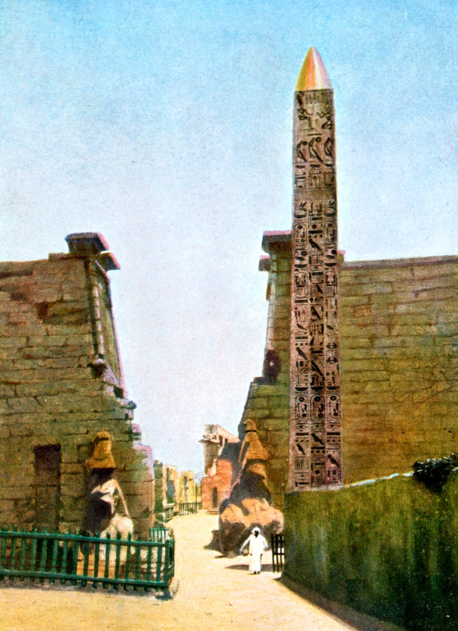 Obeliski Ramses II:n temppelissä, Luxor, Egypti, 1900-luku tekijältä Unbekannt