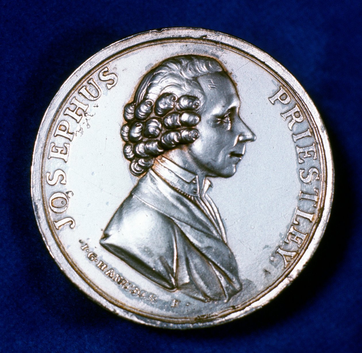 Joseph Priestleyn 1733-1804, 1803 muistomitalin kääntöpuoli tekijältä Unbekannt