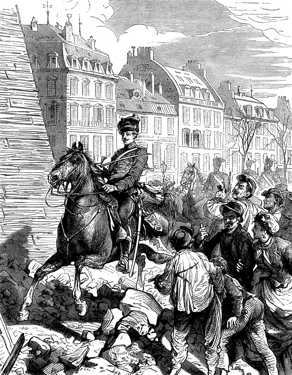 Saksalaiset miehittivät Pariisin Ranskan ja Preussin sodan jälkeen, helmikuu 1871 c1880 tekijältä Unbekannt