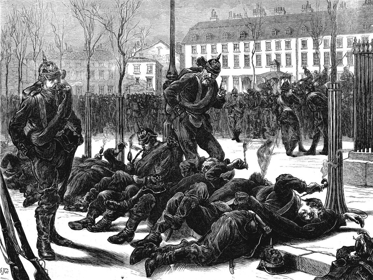 Saksalaiset miehittivät Pariisin Ranskan ja Preussin sodan jälkeen maaliskuussa 1871 tekijältä Unbekannt