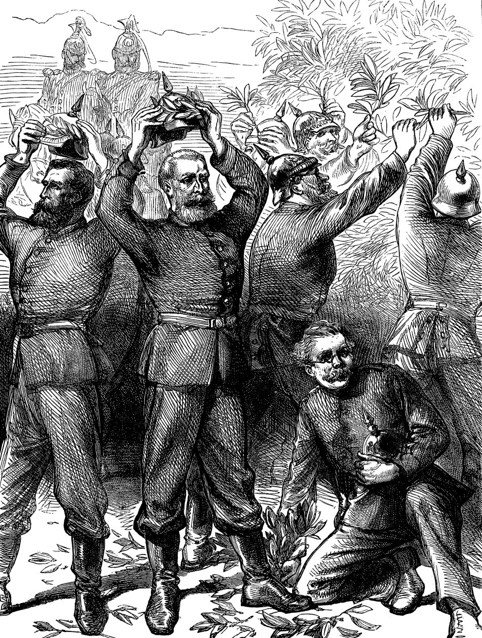 Saksalaiset miehittivät Pariisin Ranskan ja Preussin sodan jälkeen, maaliskuu 1871 c1880 tekijältä Unbekannt