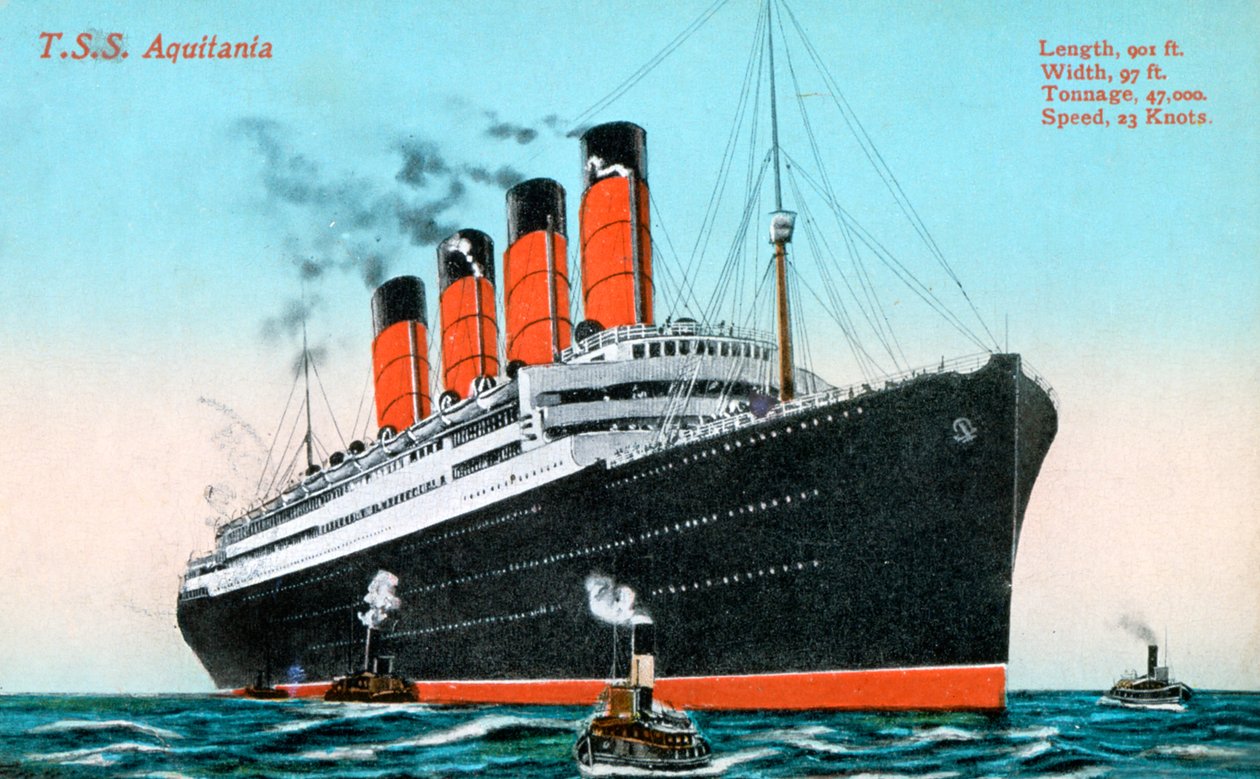 Merilaiva RMS Aquitania, 1900-luku tekijältä Unbekannt
