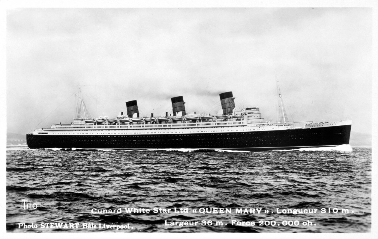 Merilaiva RMS Queen Mary, 1900-luku tekijältä Unbekannt