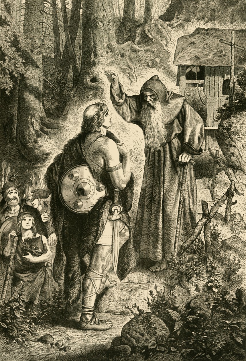 Odoacer ja munkki Serverinus, 500-luku, 1890. tekijältä Unbekannt