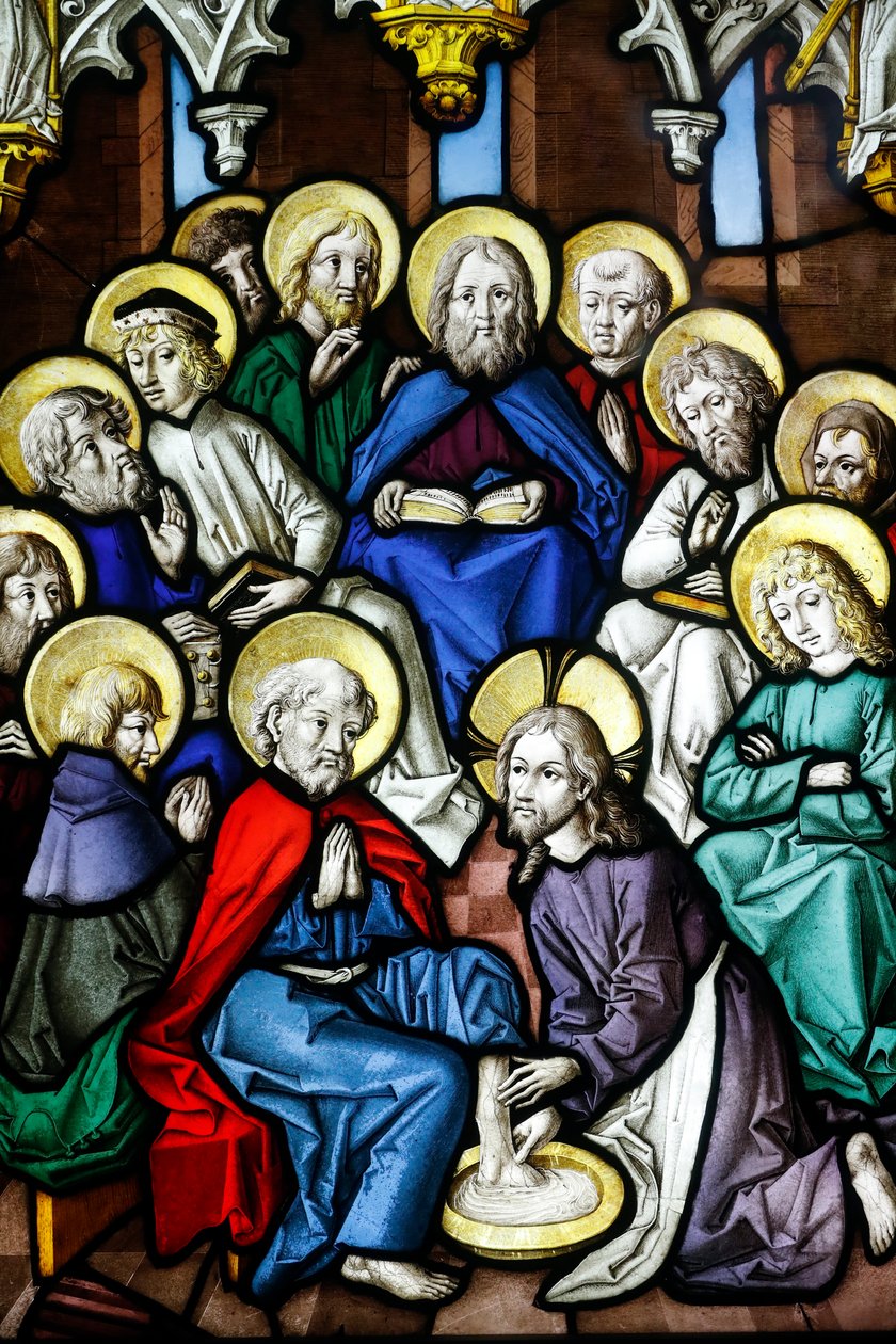 Oeuvre Notre-Dame -museo, lasimaalaukset, Kristus pesee apostolien jalkoja tekijältä Unbekannt
