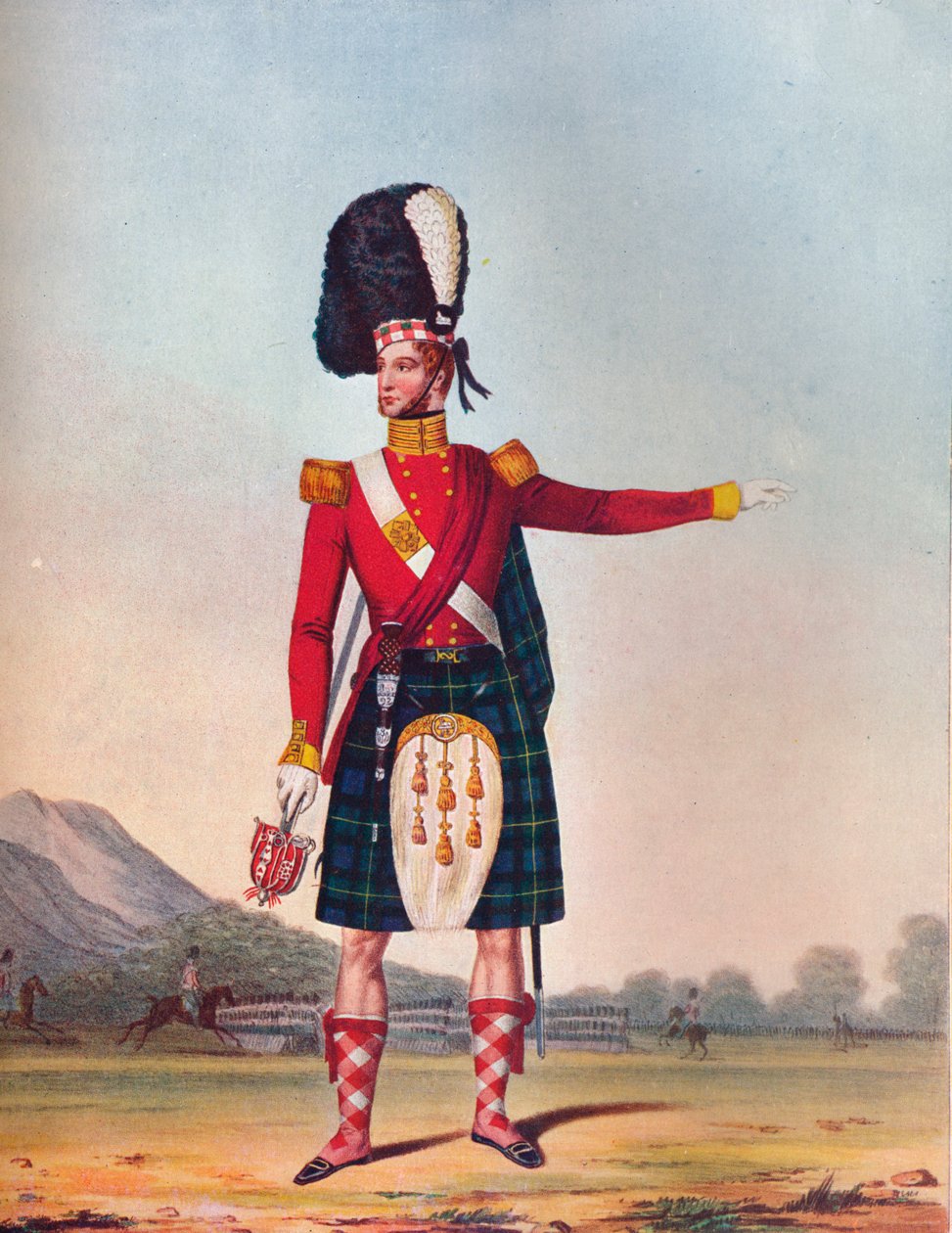 Upseeri 92. Highlandin jalkarykmentistä, c1833. 1914 tekijältä Unbekannt