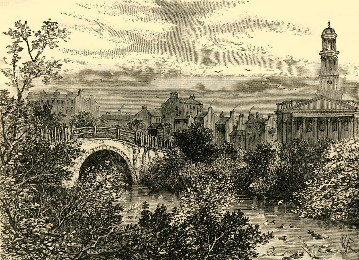 Vanha silta järven yli, Regents Park, vuonna 1847, c1876. tekijältä Unbekannt