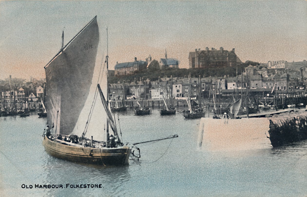 Vanha satama. Folkestone, 1800-luvun loppu - 1900-luvun alku tekijältä Unbekannt