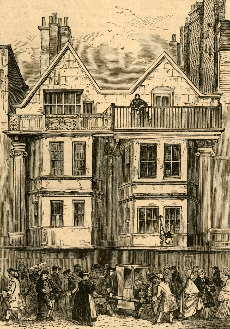 Vanhat talot Fleet Streetillä, lähellä St. Dunstansin kirkkoa, nyt uusittu, 1897. tekijältä Unbekannt