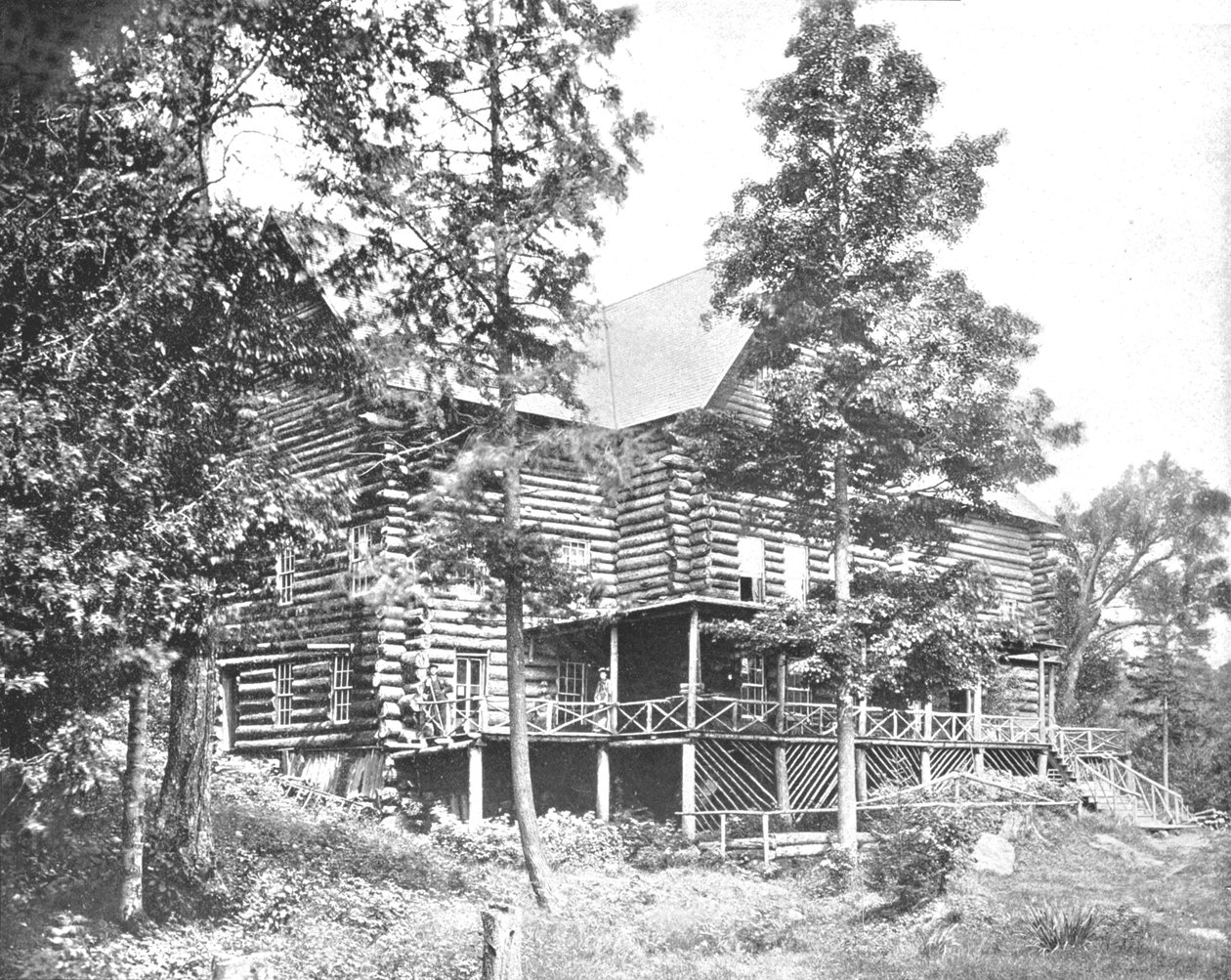 Old Log Cabin, Lake Placid, Adirondacks, New Yorkin osavaltio, USA, n. 1900. tekijältä Unbekannt