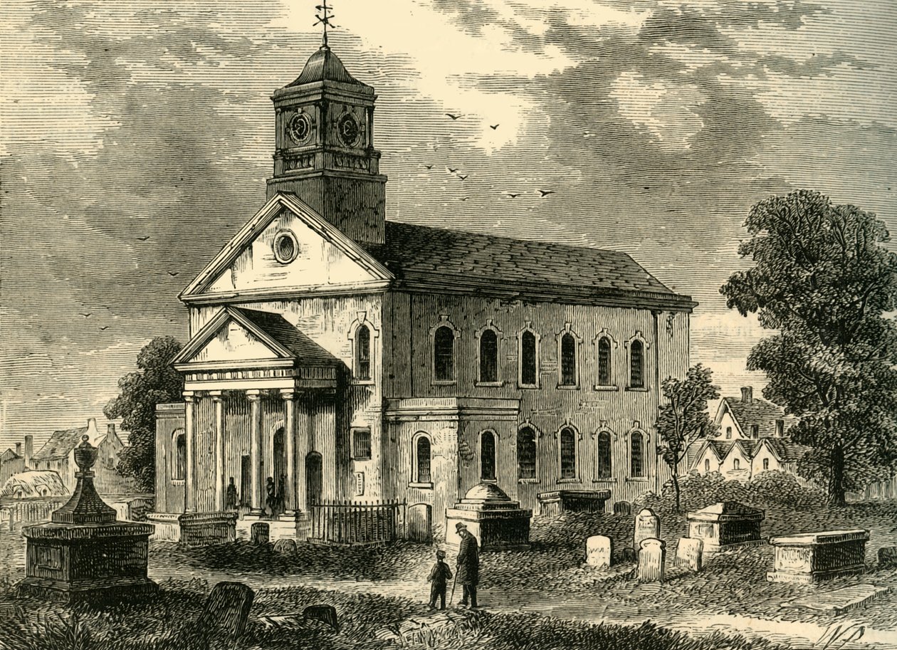 Old Newingtonin kirkko vuonna 1866, n. 1878. tekijältä Unbekannt