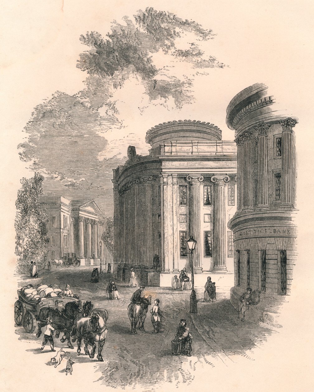 Vanha kaupungintalo ja liikerakennukset, Leeds, 1800-luku tekijältä Unbekannt
