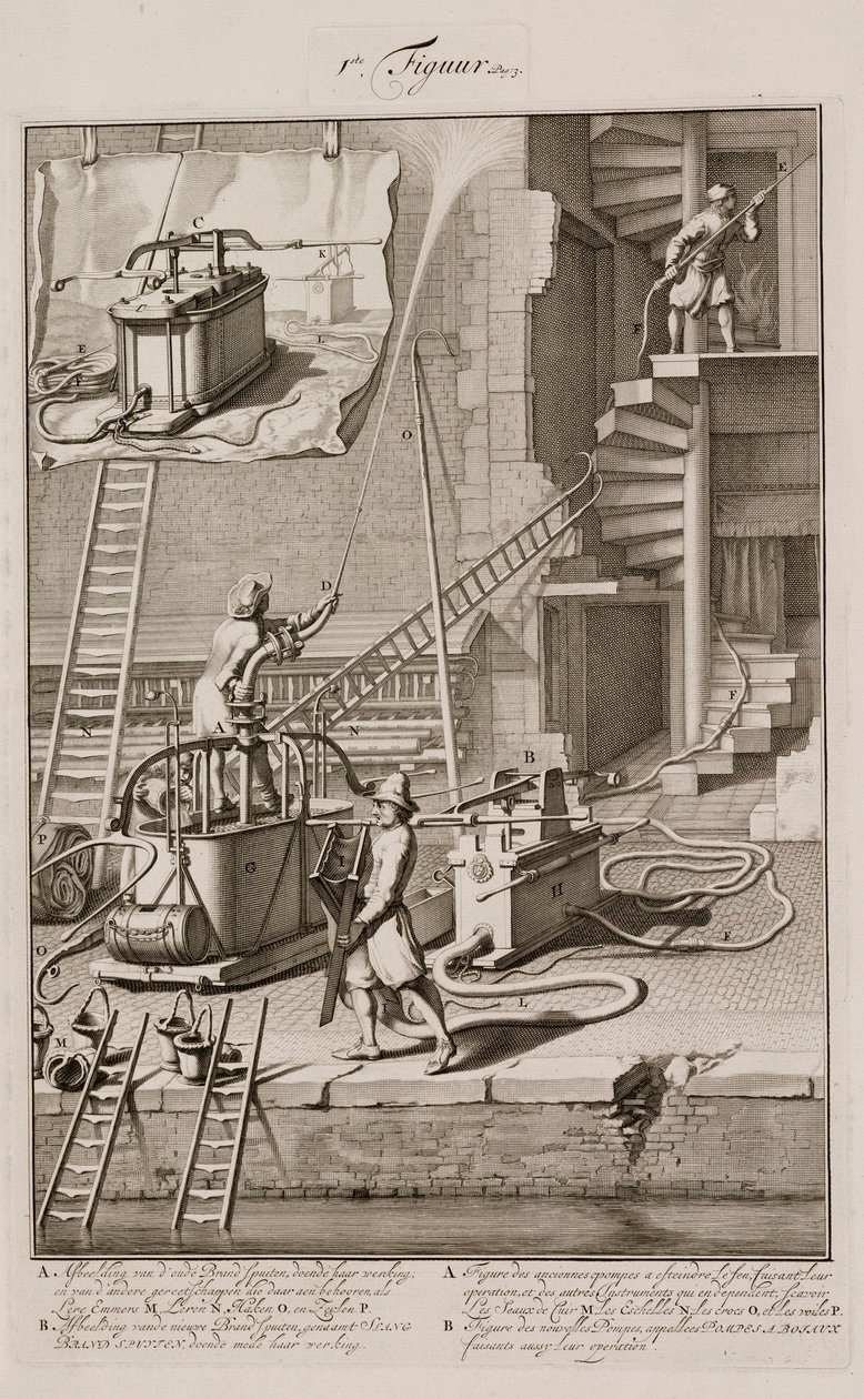 Vanhojen ja uusien paloautojen vertailu tekijältä Unbekannt