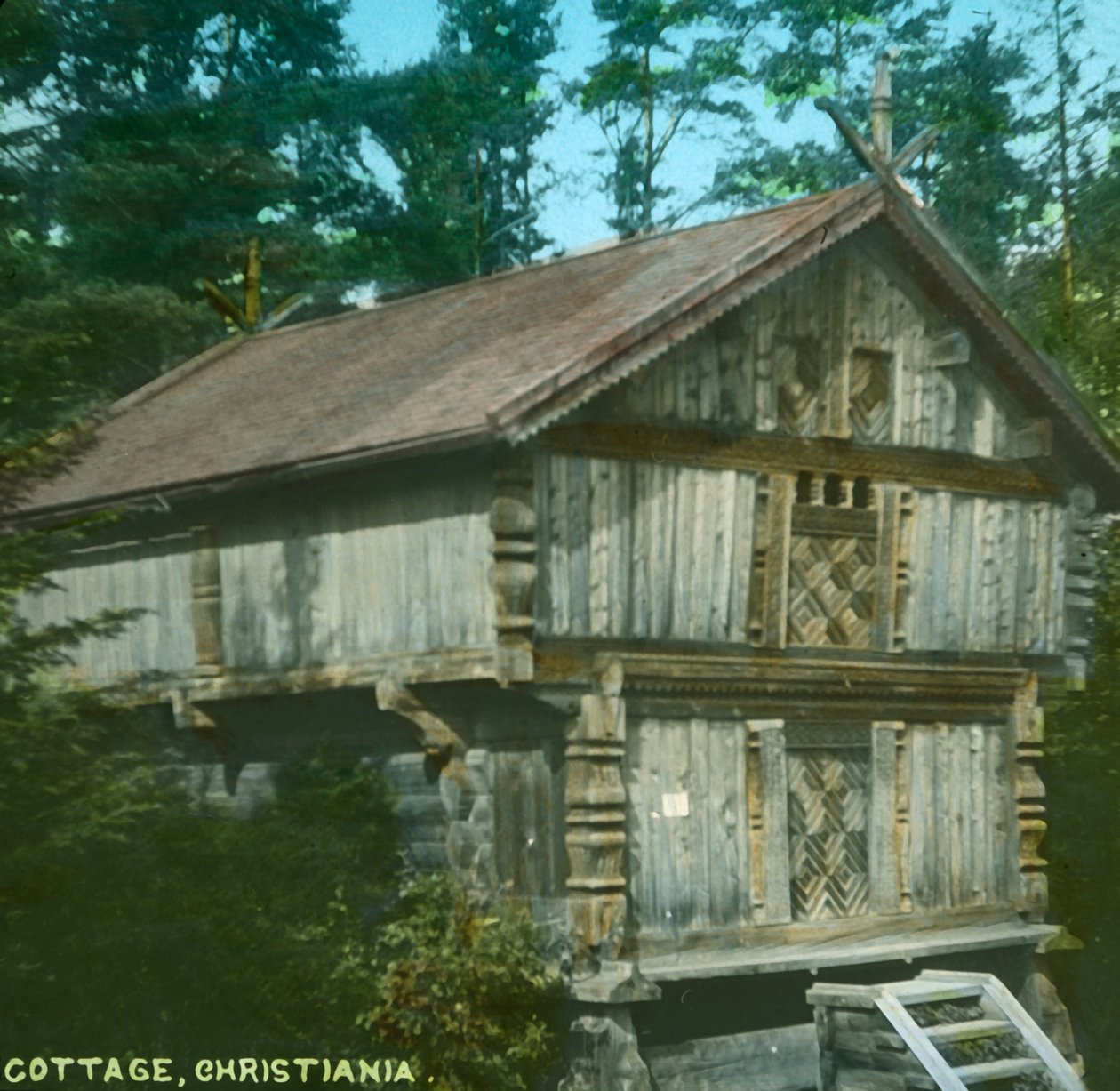 Vanha mökki, Christiania, Oslo, Norja, 1800-luvun loppu - 1900-luvun alku. tekijältä Unbekannt