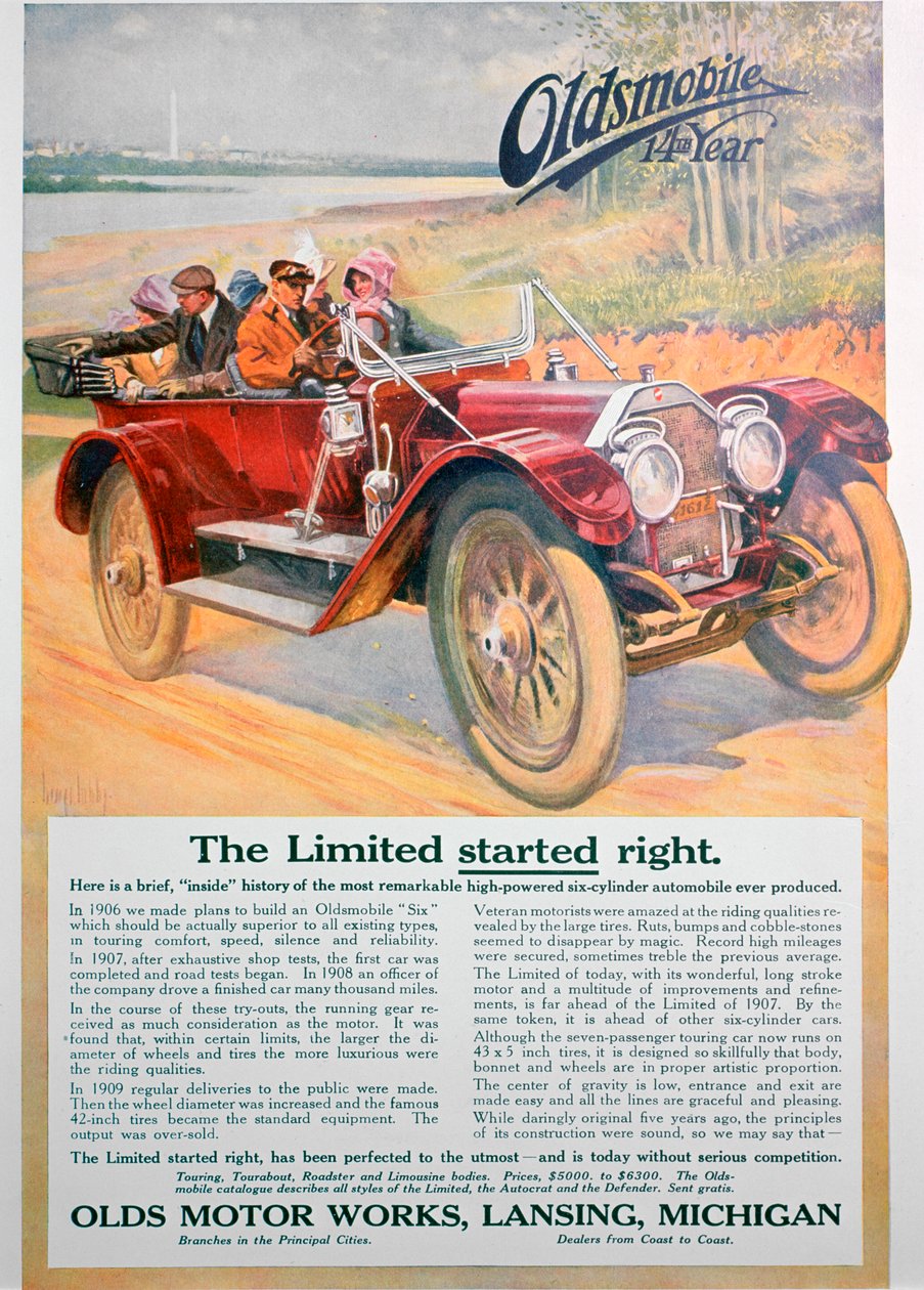 Oldsmobile-autoilmoitus, 1911 tekijältä Unbekannt