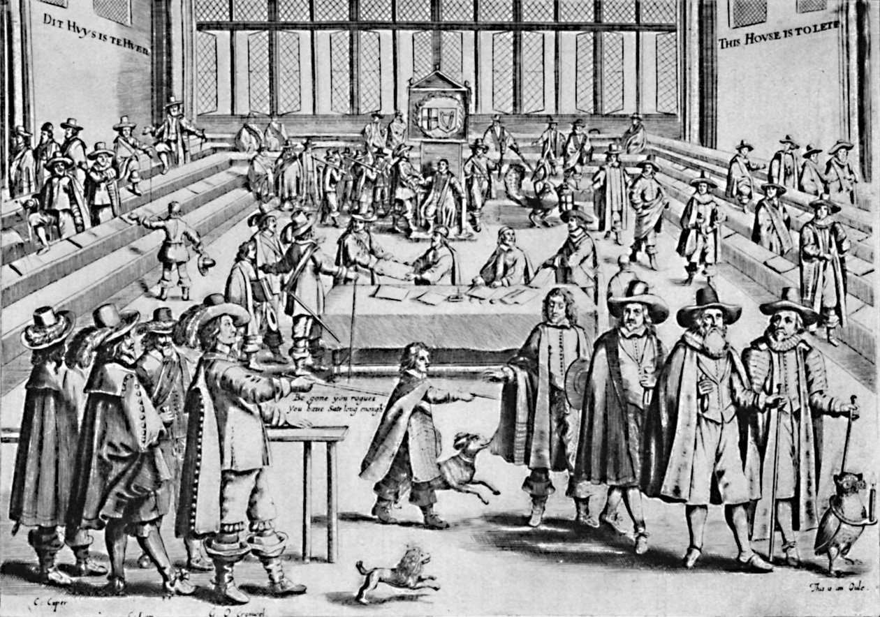Oliver Cromwell hajottaa pitkän parlamentin, 1653, 1903 tekijältä Unbekannt