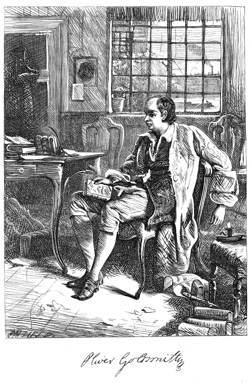 Oliver Goldsmith, 1700-luvun näytelmäkirjailija, 1860-luku tekijältä Unbekannt