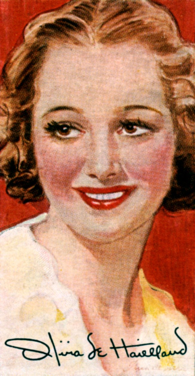 Olivia de Havilland, 1916-, japanilaissyntyinen amerikkalainen elokuvanäyttelijä, 1900-luku tekijältä Unbekannt