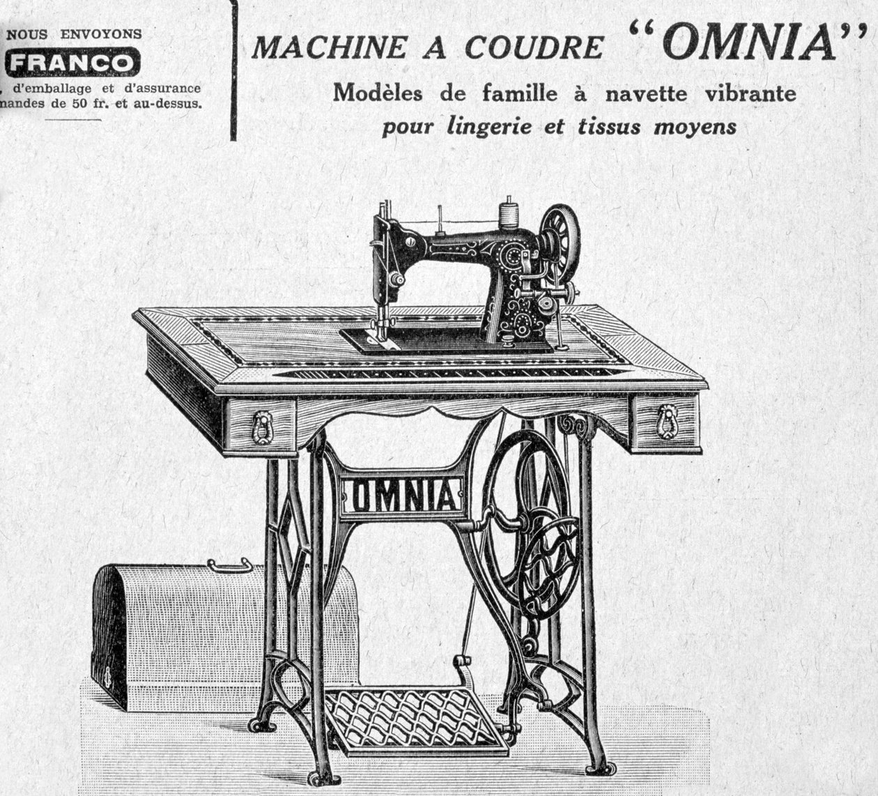 Omnia-ompelukonemainos, 1900-luku tekijältä Unbekannt