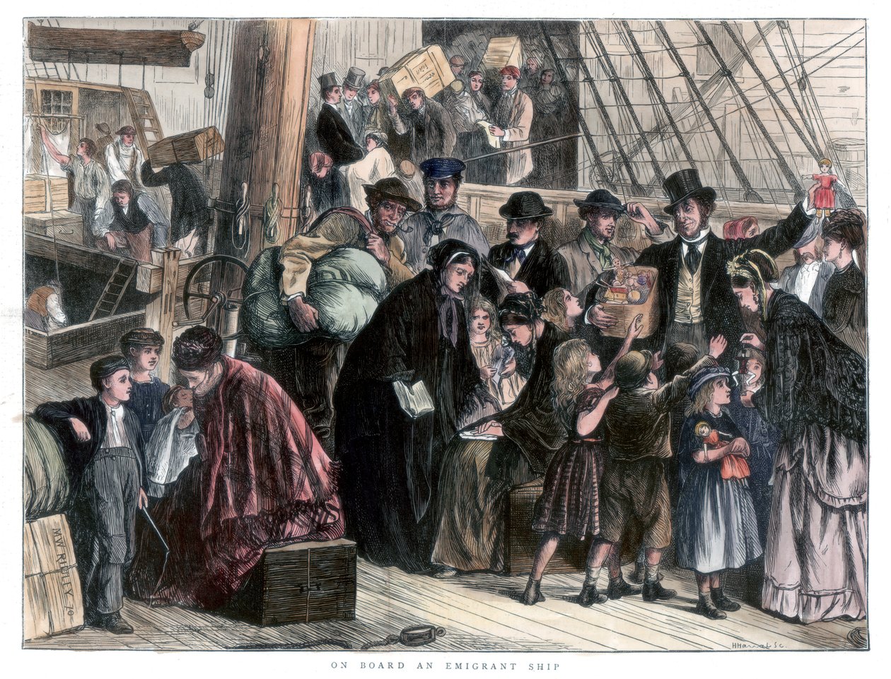 Maahanmuuttajalaivalla, 1871 tekijältä Unbekannt