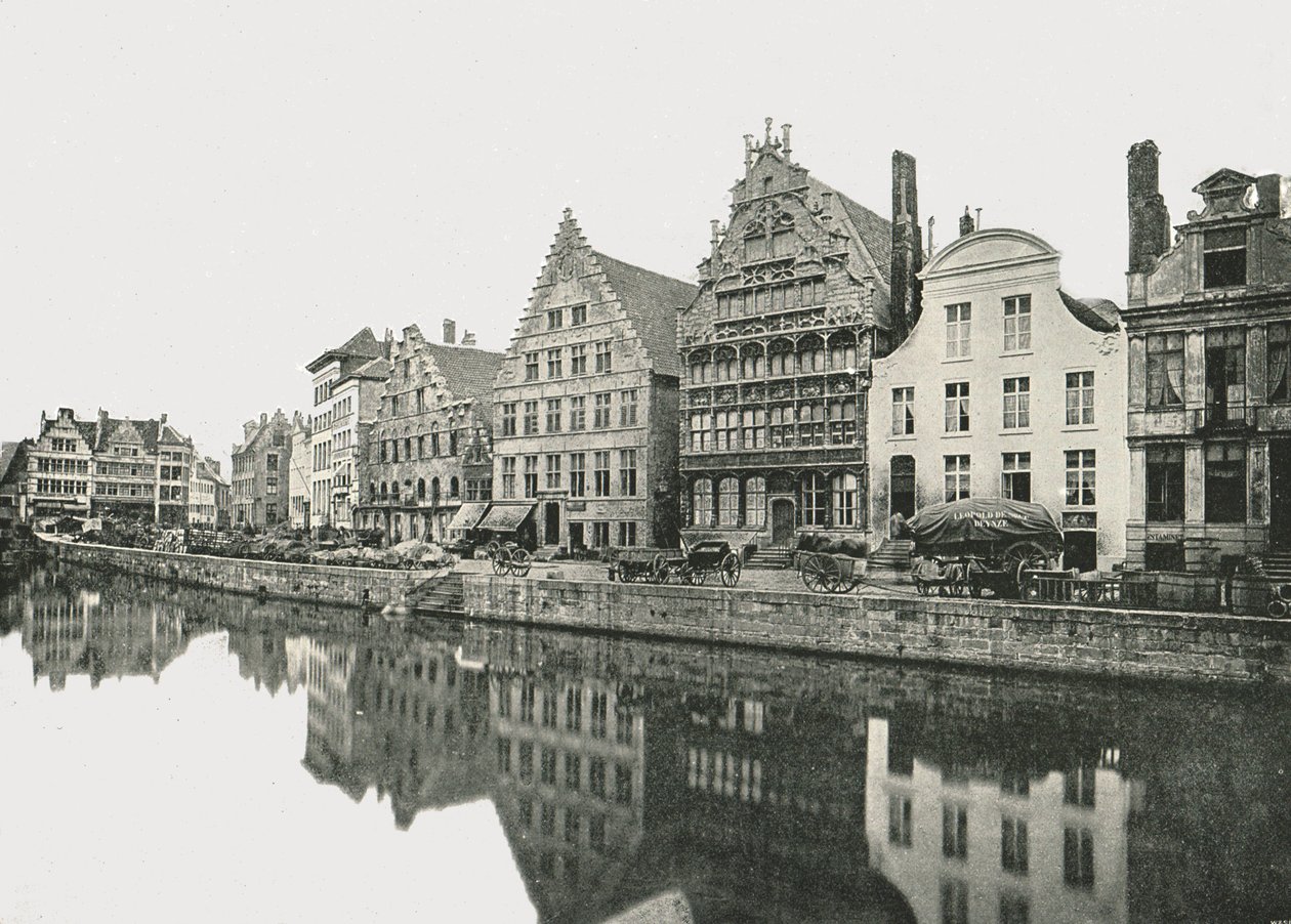 Scheldtin pankissa, Gentissä, Belgiassa, 1895. tekijältä Unbekannt