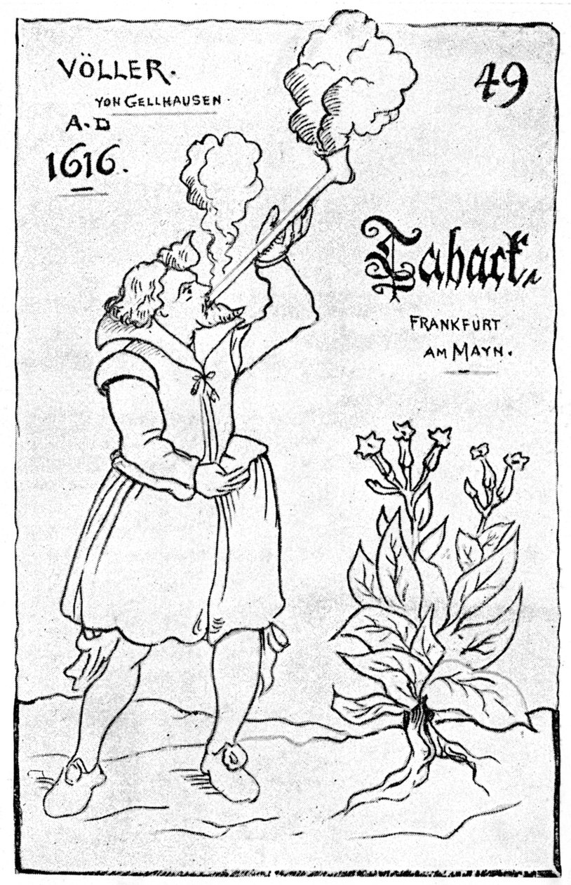 Yksi varhaisimmista kuvista tupakoinnista, 1616 1890 tekijältä Unbekannt
