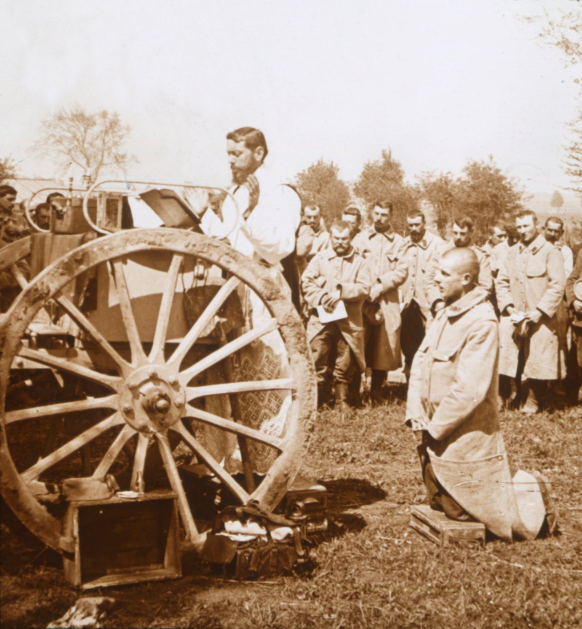 Ulkoilmamessu, Carency, Pohjois-Ranska, c1914-c1918. tekijältä Unbekannt