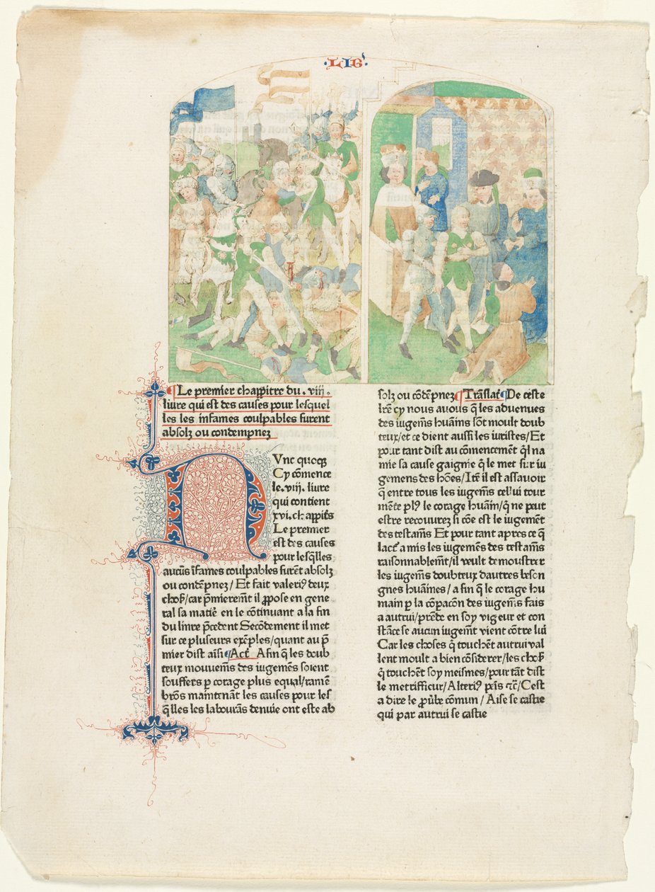 Valerius Maximussin kirjan VIII avaussivu 1476 tekijältä Unbekannt
