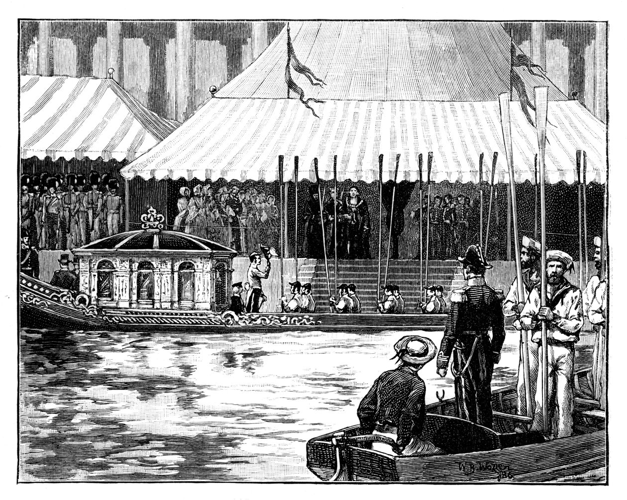 Lontoon hiilipörssin avaaminen, Royal Procession, Custom-House Quay, Lontoo, c1888 tekijältä Unbekannt