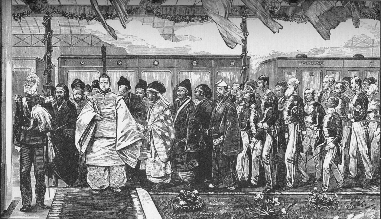 Ensimmäisen rautatien avaaminen Japanissa, 1872 1907 tekijältä Unbekannt