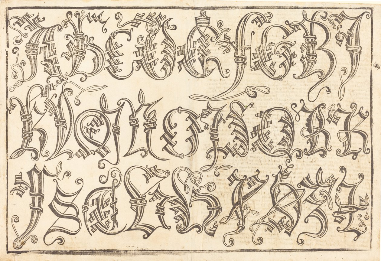 Koristeaakkoset, 14801490. tekijältä Unbekannt