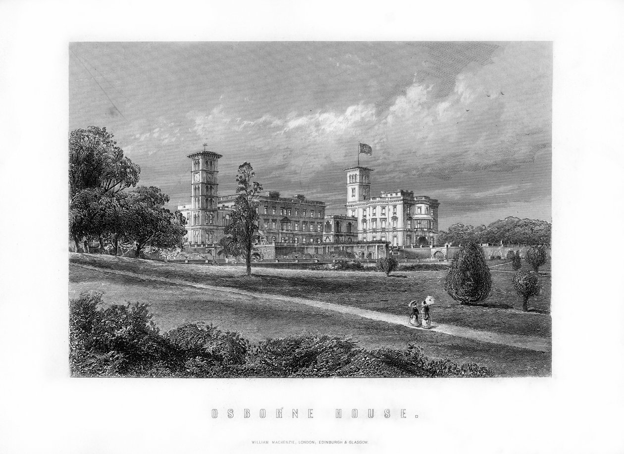 Osborne House, entinen kuninkaallinen asuinpaikka East Cowesissa, Isle of Wight, Englanti, 1899 tekijältä Unbekannt