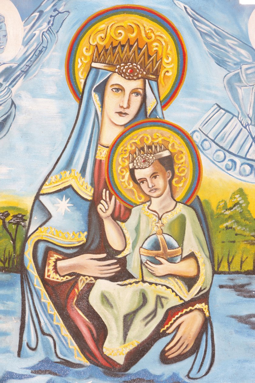 Our Lady of Togon fresko, Togoville, Togo tekijältä Unbekannt