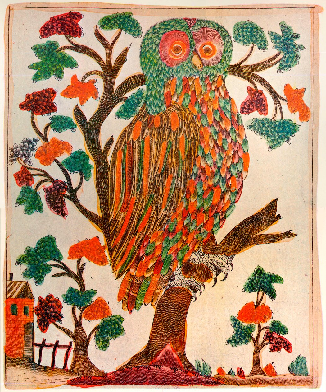 Pöllö, Lubok print, 1800 tekijältä Unbekannt