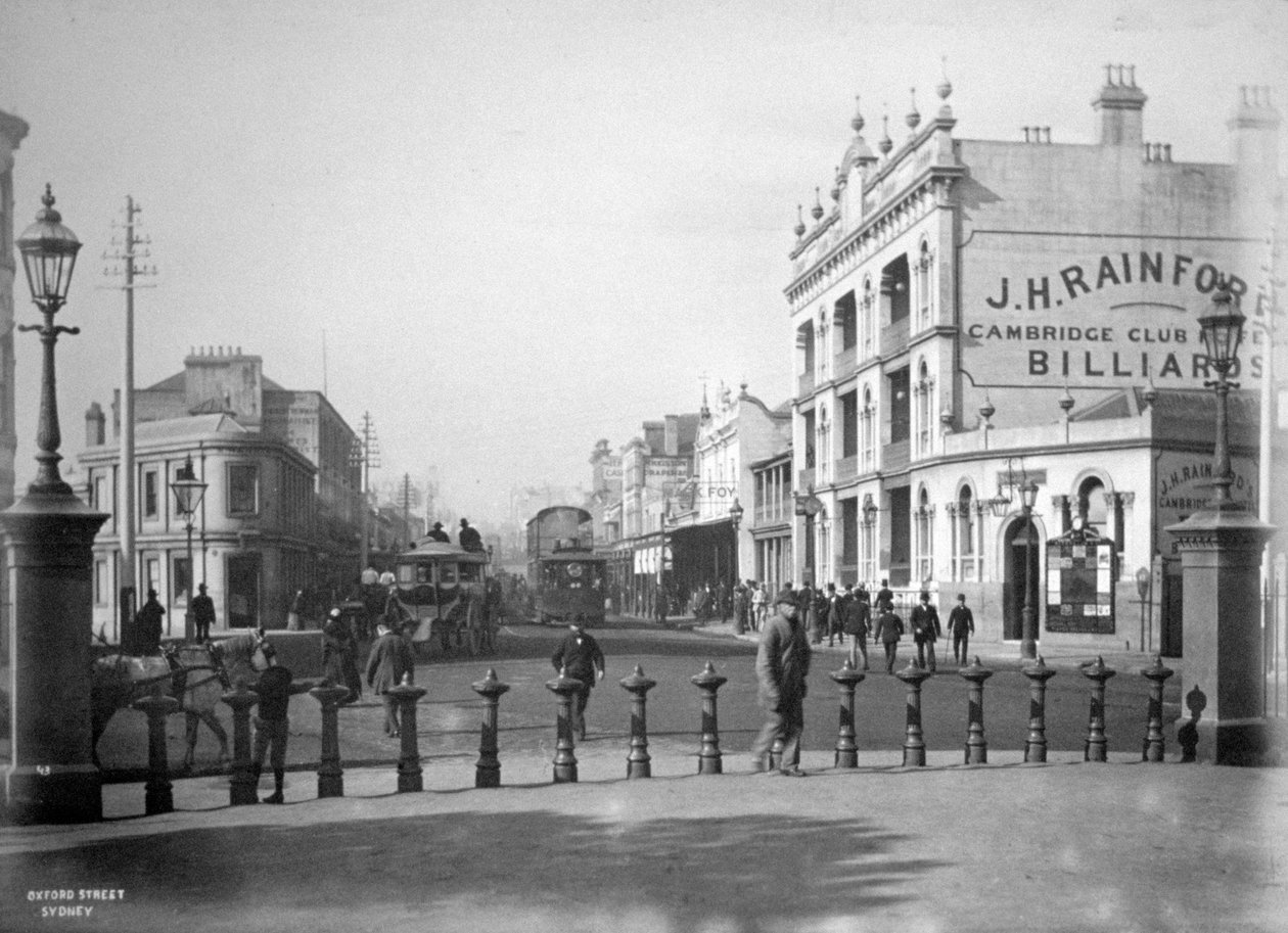 Oxford Street, Sydney, Uusi Etelä-Wales, Australia, c1885 tekijältä Unbekannt