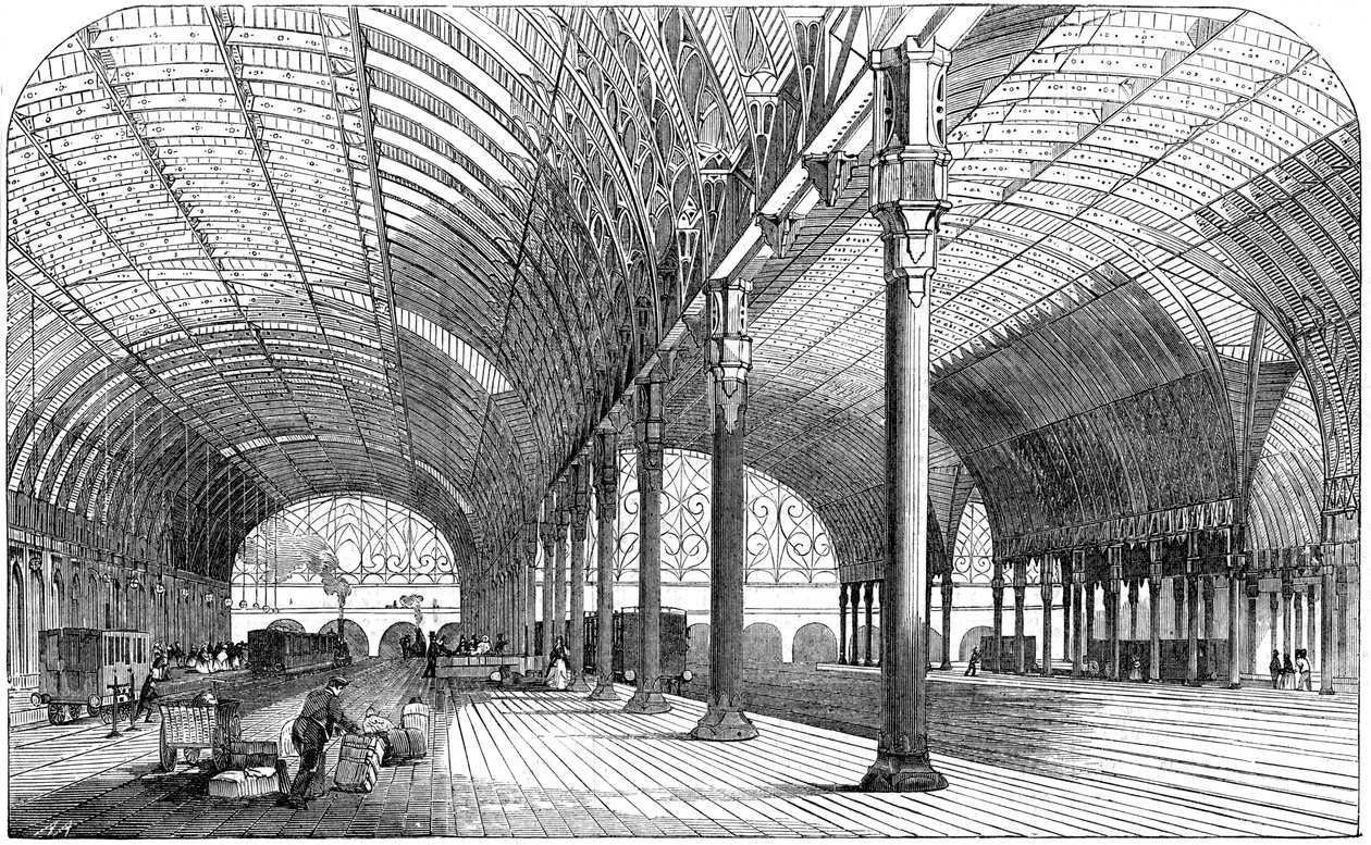 Paddingtonin asema, Great Western Railwayn Lontoon pääteasema, 1854 tekijältä Unbekannt