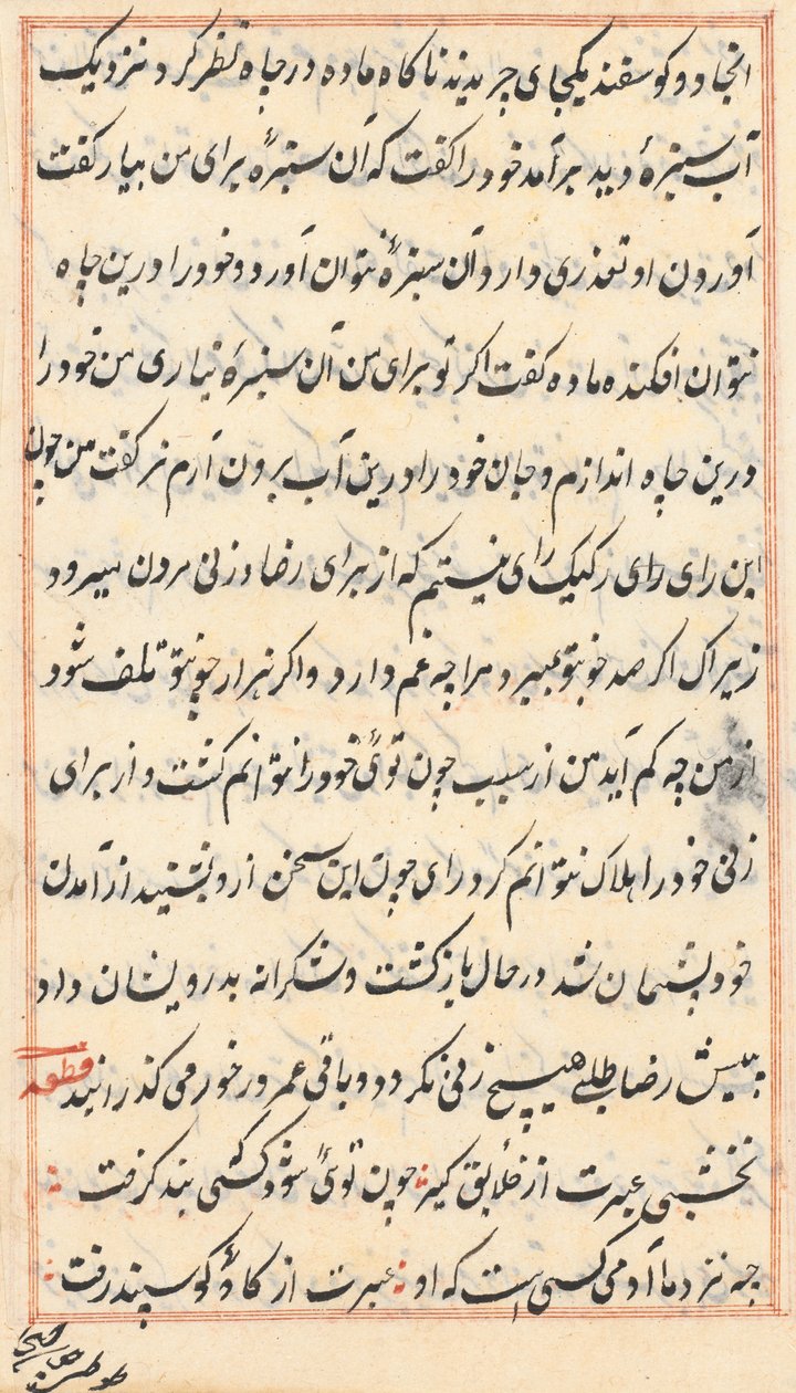 Sivu julkaisusta Tales of a Parrot Tuti-nama: tekstisivu, n. 1560. tekijältä Unbekannt
