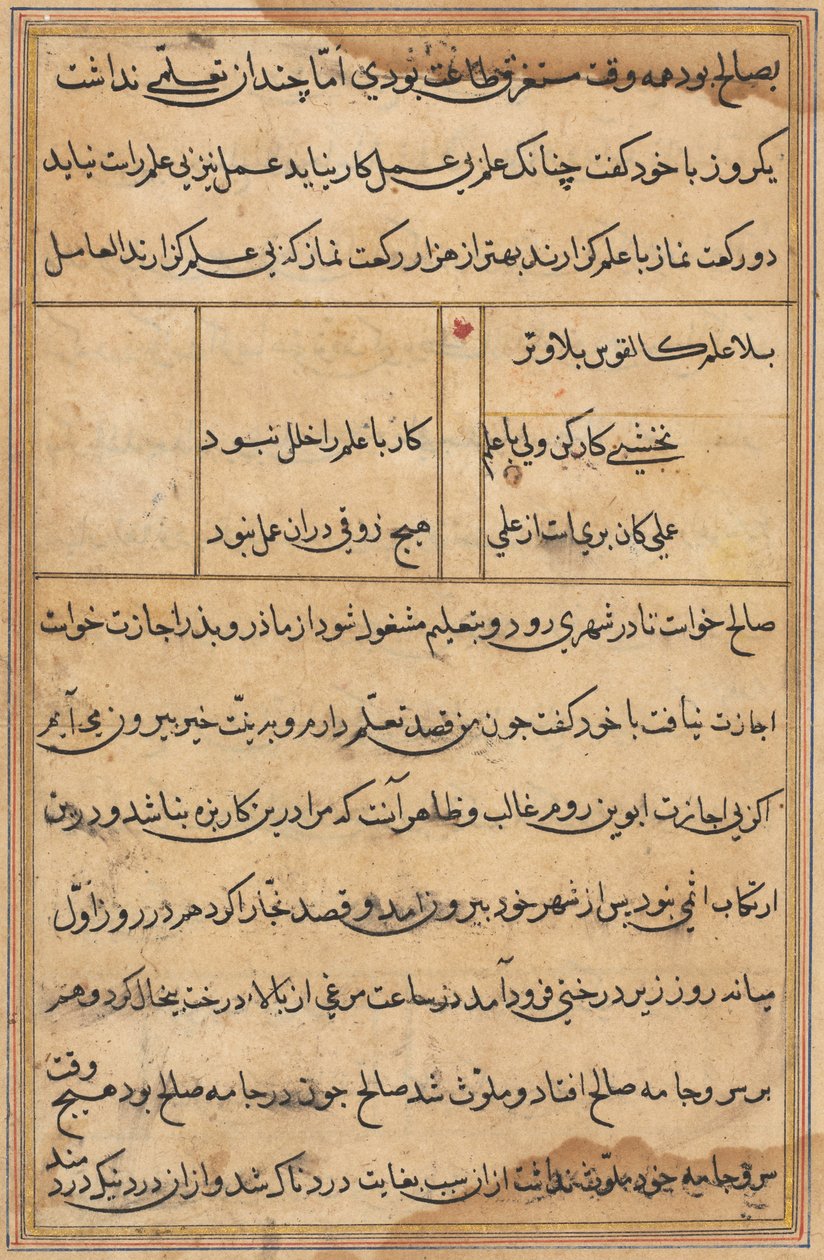 Sivu julkaisusta Tales of a Parrot Tuti-nama: tekstisivu, n. 1560. tekijältä Unbekannt