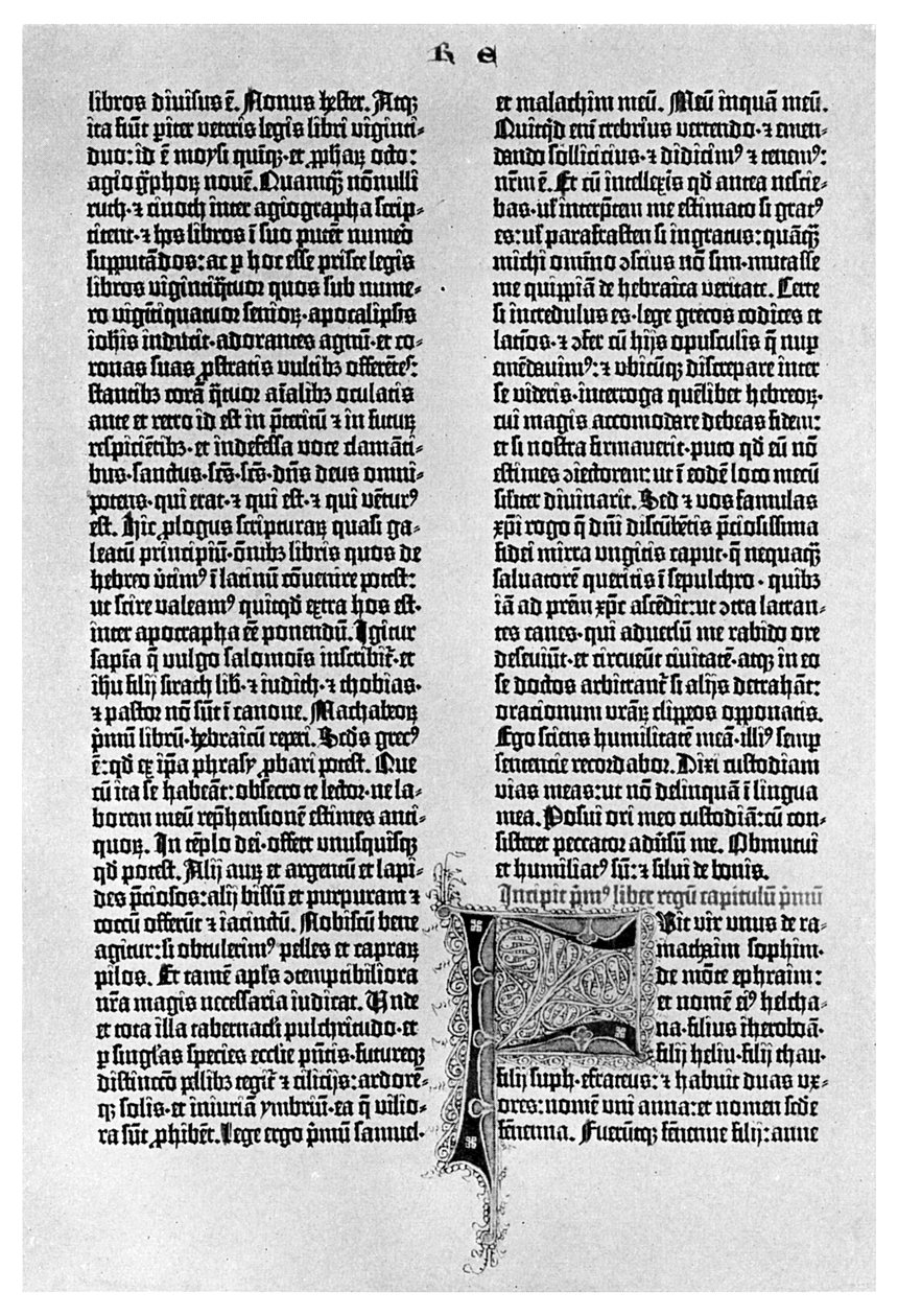 Sivu Gutenbergin Raamatusta, c1455 1956 tekijältä Unbekannt