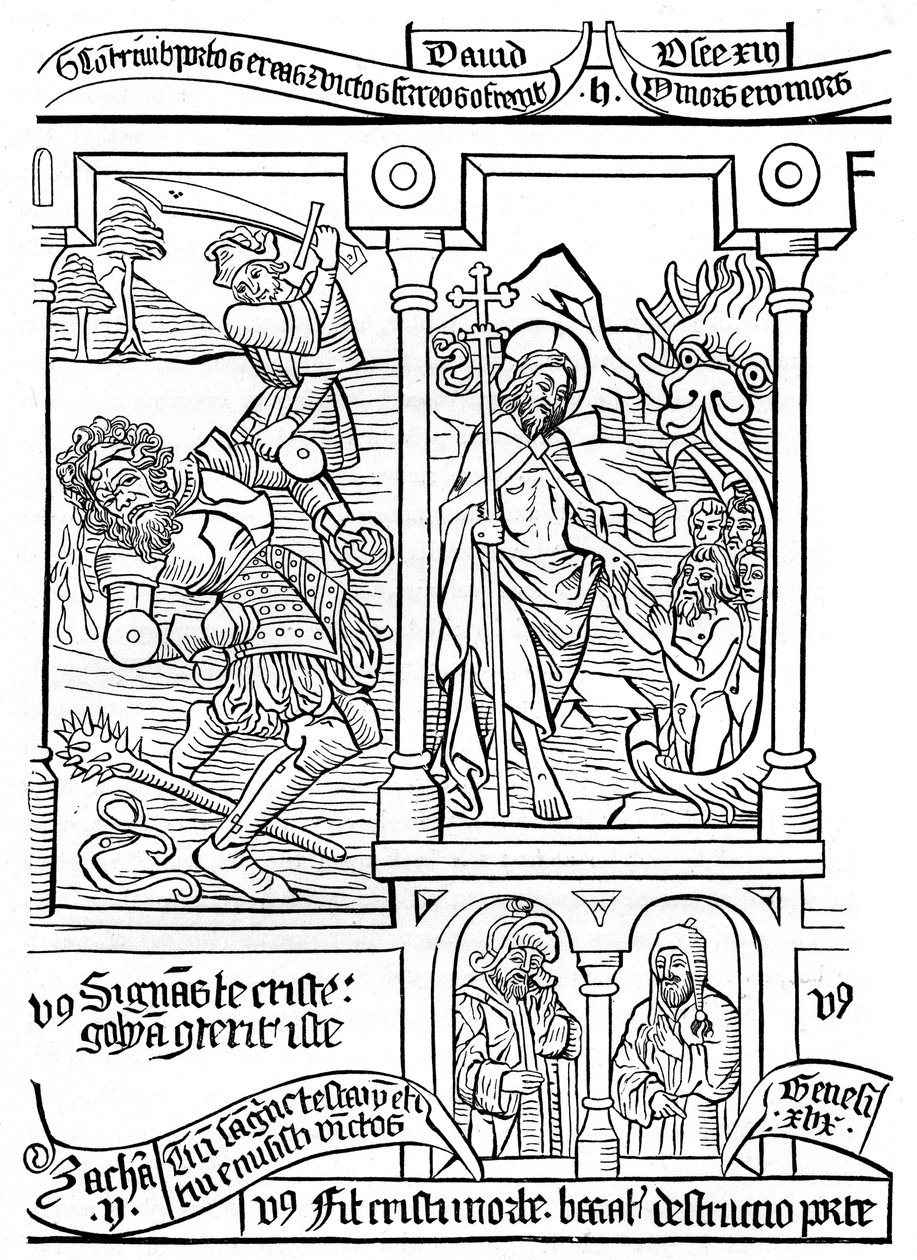 Sivu Biblia Pauperumista, 1400-luku, 1870 tekijältä Unbekannt