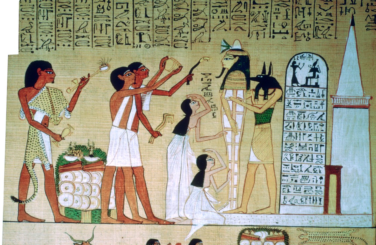 Sivu Huneferin kuolleiden kirjasta, Thebes, Egypti, 19. dynastia, n. 1300 eaa. tekijältä Unbekannt