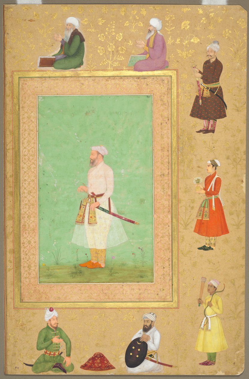 Sivu Late Shah Jahan -albumilta: Portrait of Asaf Khan, c. 1653. tekijältä Unbekannt