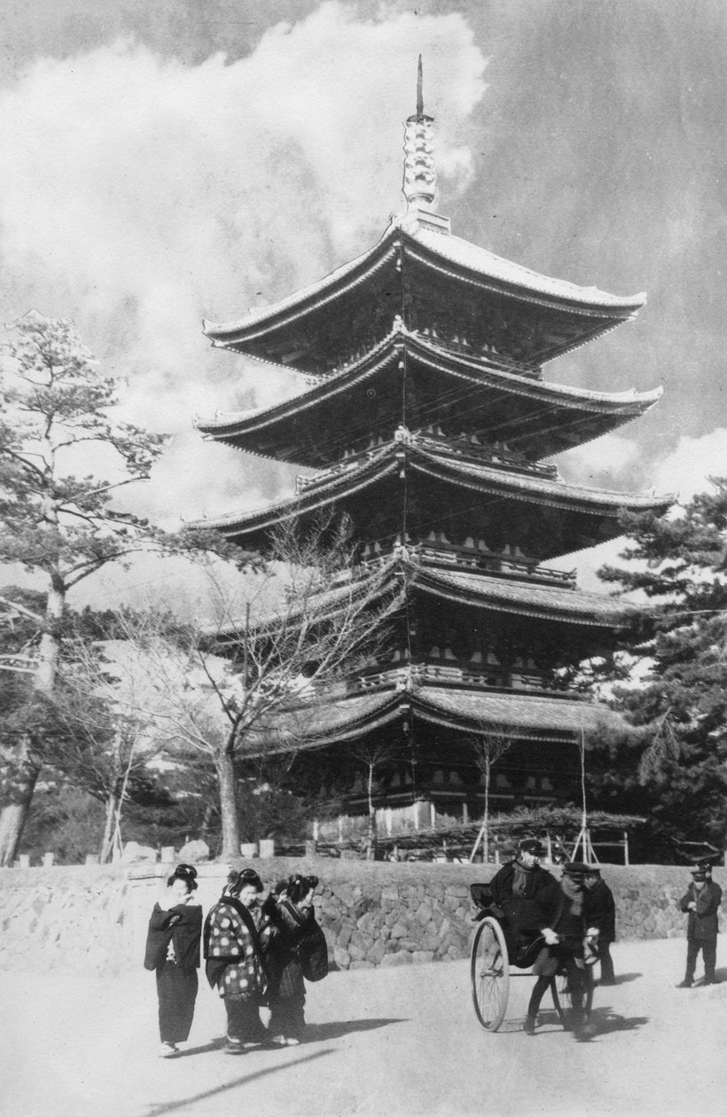 Pagoda, Nara, Japani, 1800-luvun loppu tai 1900-luvun alku tekijältä Unbekannt