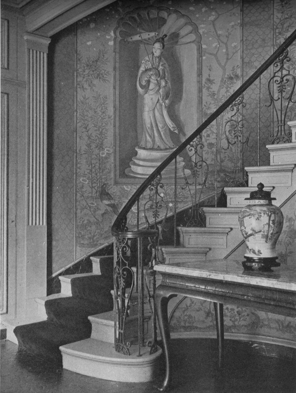 Maalattu koristelu, portaiden seinä, rouva WK Vanderbiltin talo, New York City, 1924 tekijältä Unbekannt