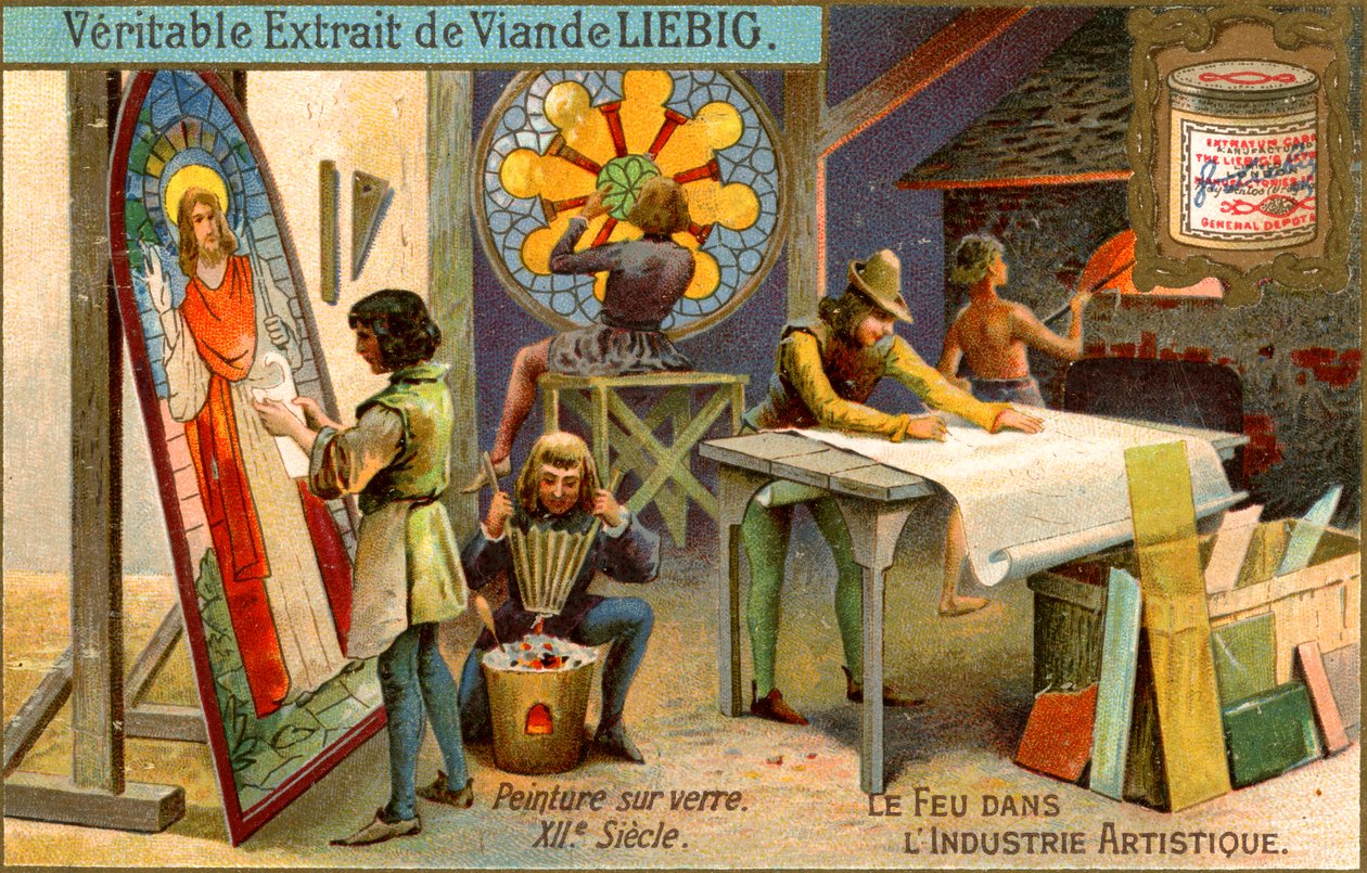 Maalaus lasille 1100-luvulla, n. 1900 tekijältä Unbekannt