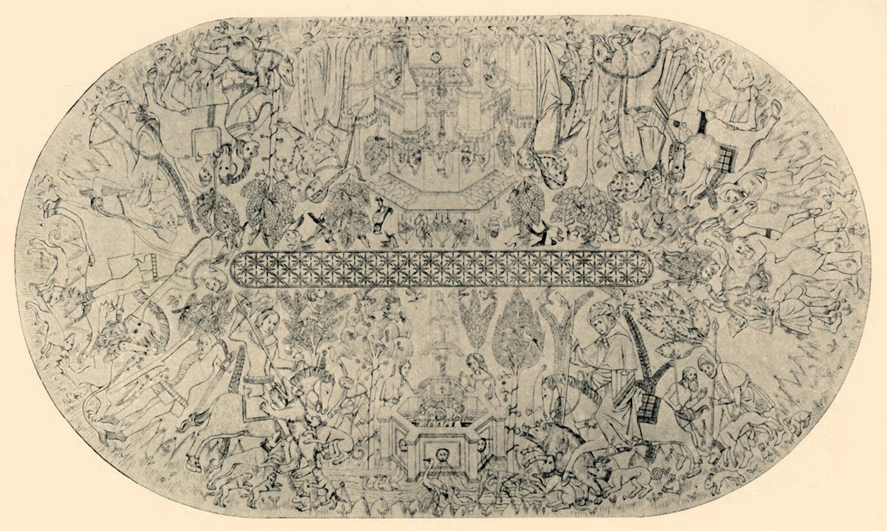 Maalaus Oikeussalin kattoon, nro 1, 1907. tekijältä Unbekannt
