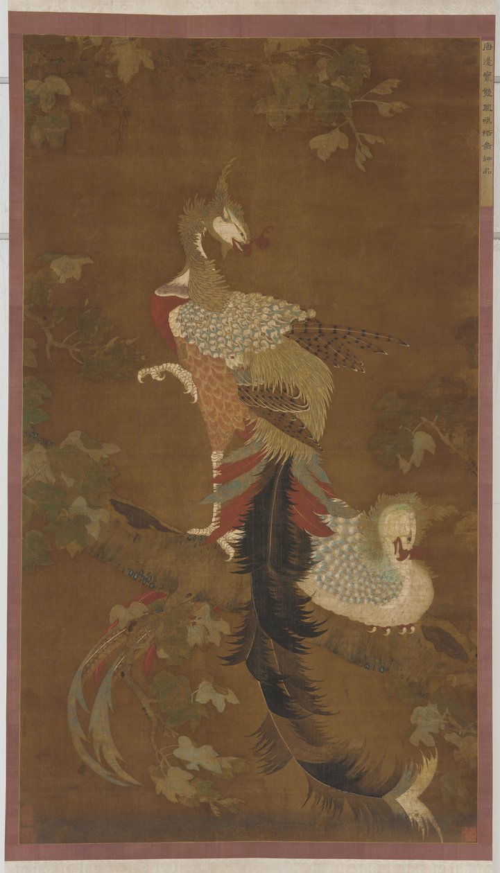 Feeniksipari Paulownia-puussa, Ming-dynastia, 1500-luku. tekijältä Unbekannt