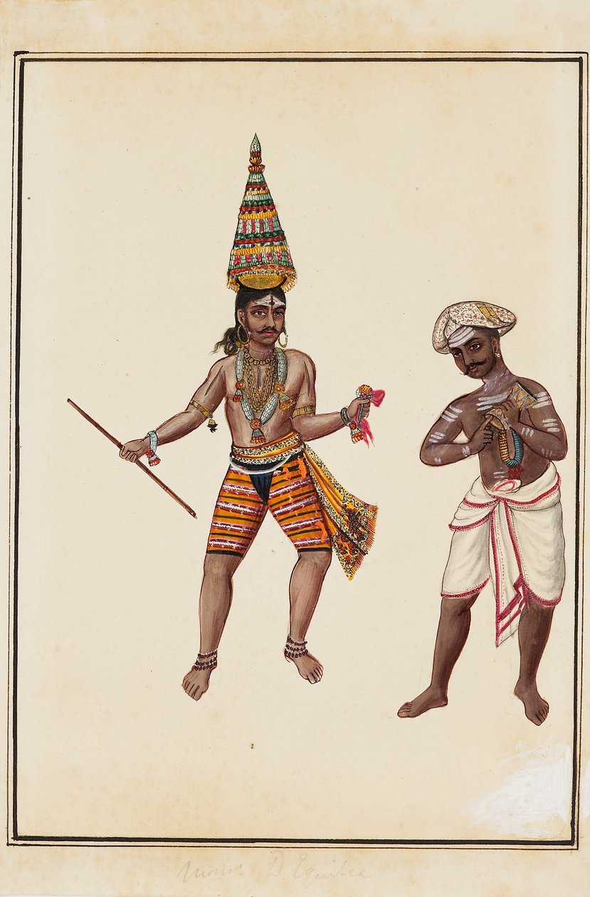 Miesten temppelitanssijapari, 1820-1825 tekijältä Unbekannt