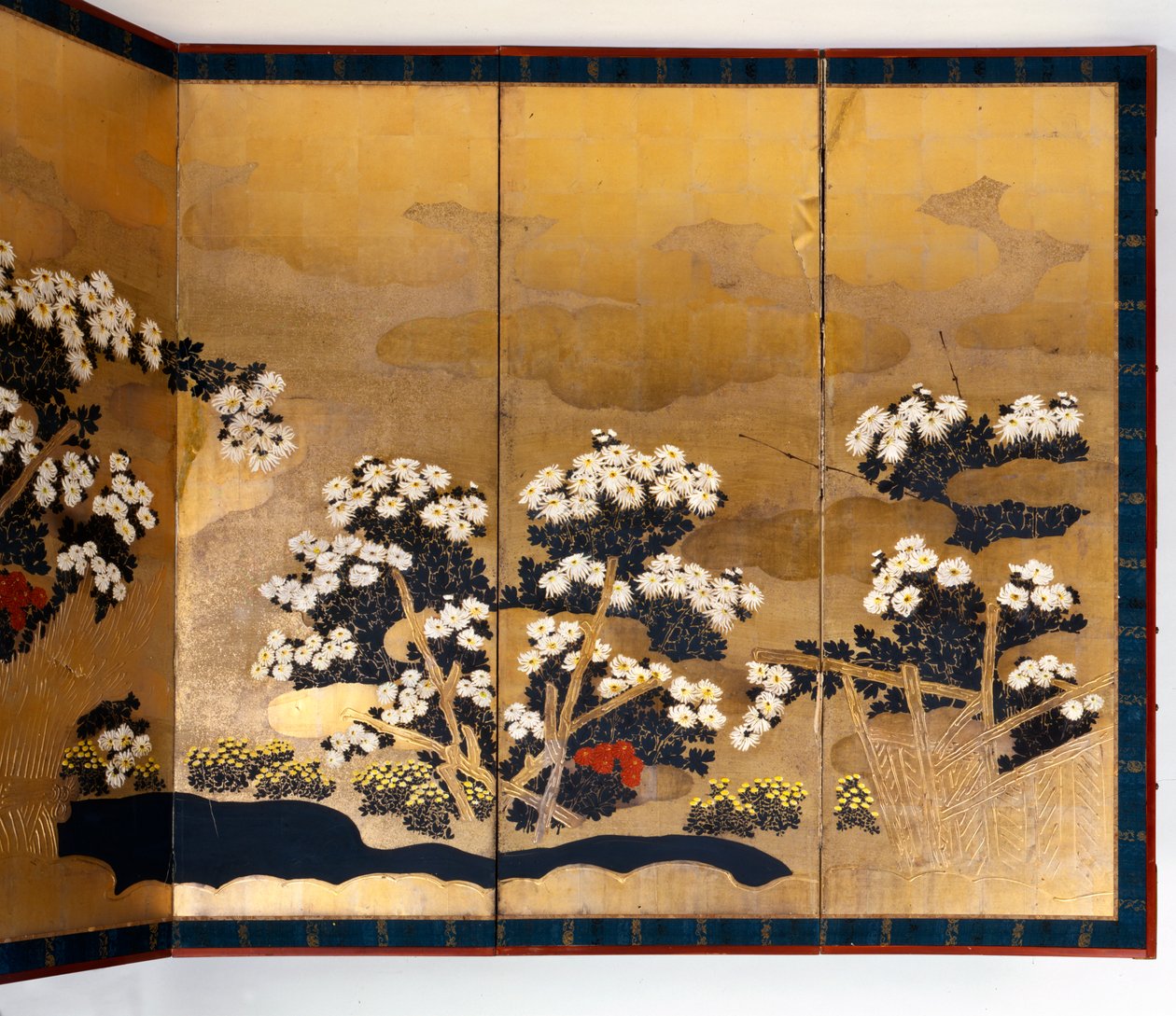 Seinäpari 6 paneelilla kultataustalla, Edo-kausi, japani, 1600-1867 tekijältä Unbekannt